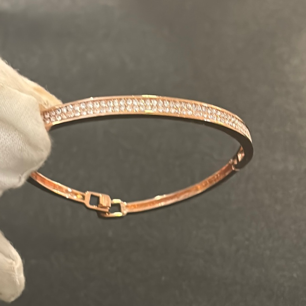 Rose gold plated crystal channel bracelet